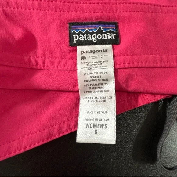 Patagonia Shorts Women's Pink Hip Pocket Front Tie & Snap Size 6 - Picture 4 of 8
